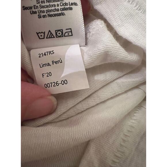 Nation LTD Raina One Shoulder Top Cream S Pima Cotton Puff Sleeve Luxury Preppy - Picture 7 of 8